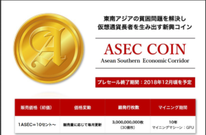 ASECコイン（エーセックコイン）の最新価格とaseccoinのチャート